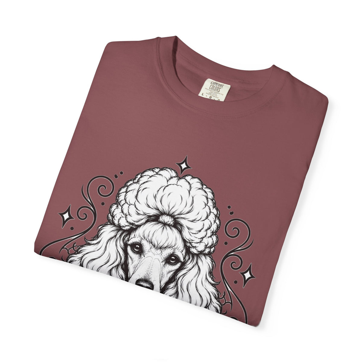 Mystical Miniature Poodle Line Art T-Shirt — Minimal Dog Portrait Tee