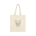 Mystical French Bulldog Canvas Tote Bag — Minimal Dog Line Art Grocery Shopper
