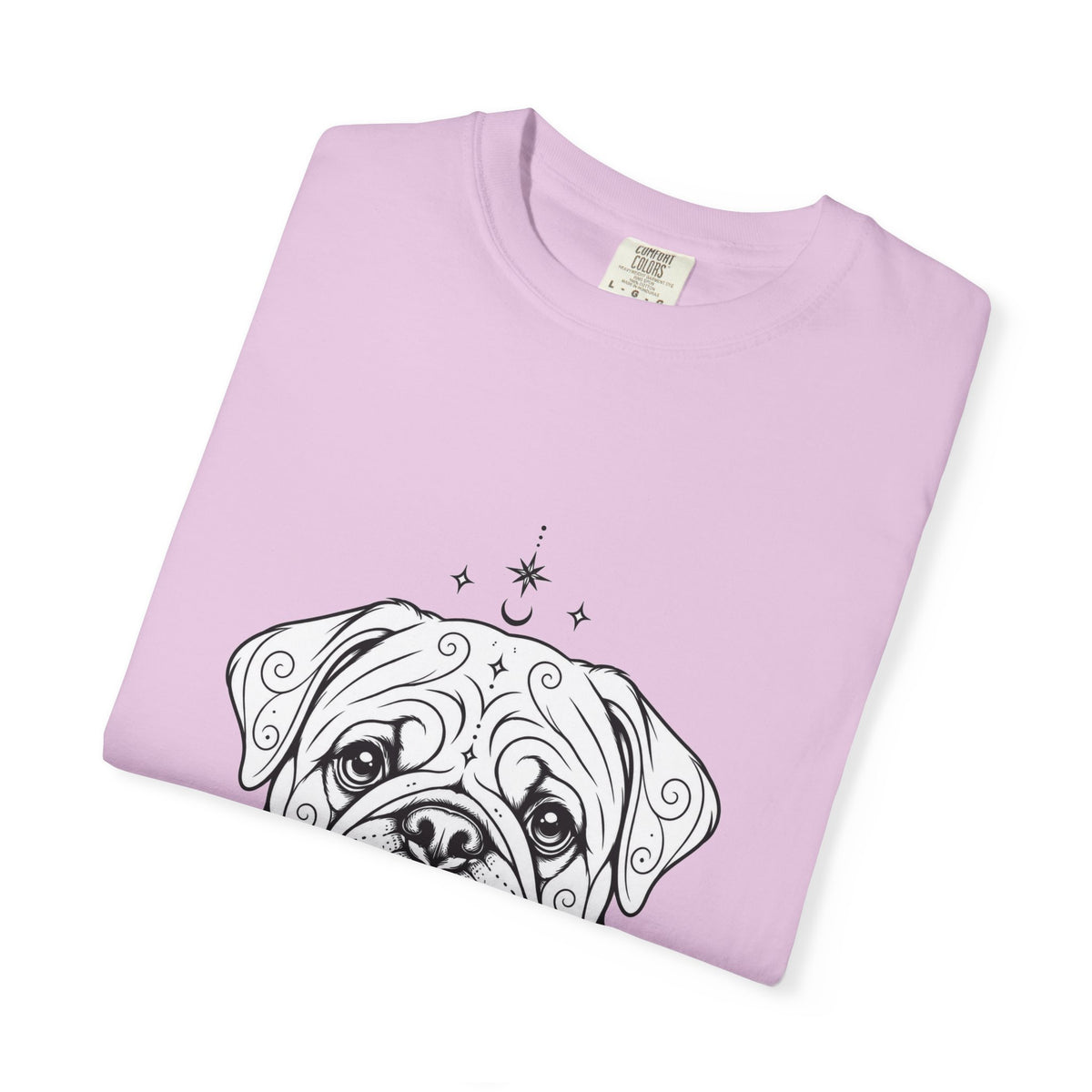 Mystical Pug Line Art T-Shirt — Minimal Dog Portrait Tee