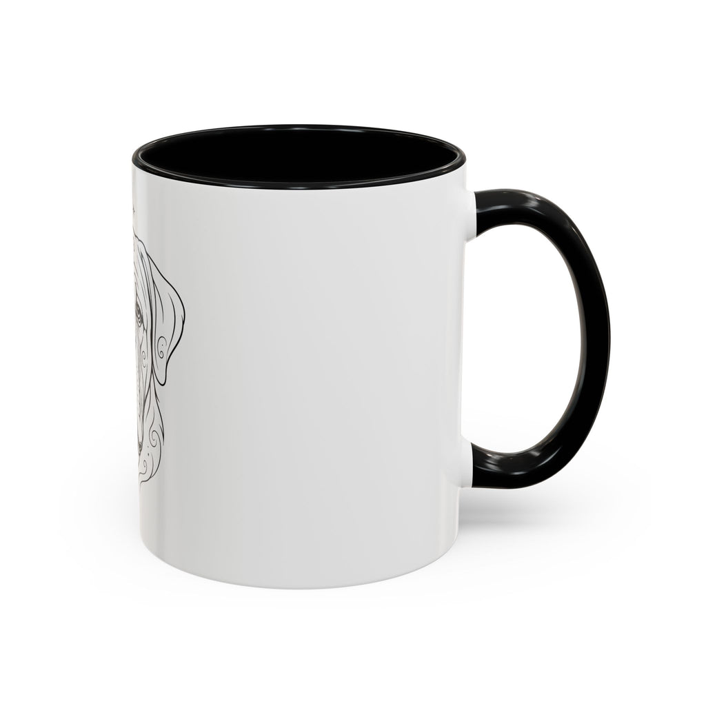 Mystical Mastiff Line Art Accent Coffee Mug – Mystical Dog Portrait 11/15oz