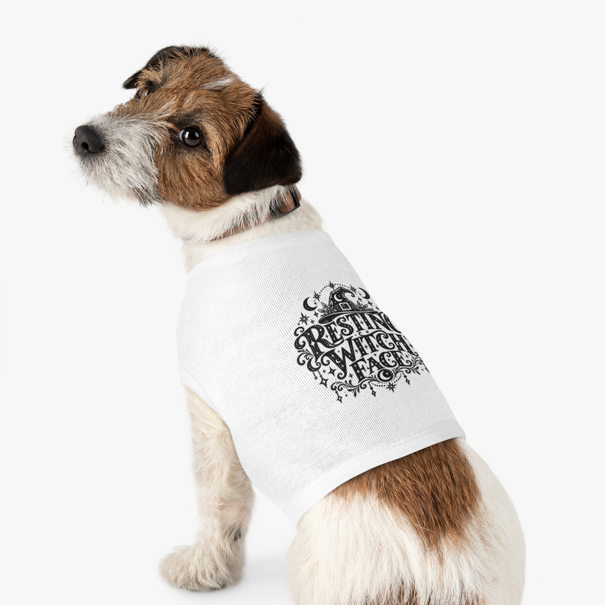 Pet Tank Top — “Resting Witch Face” Graphic Dog Shirt