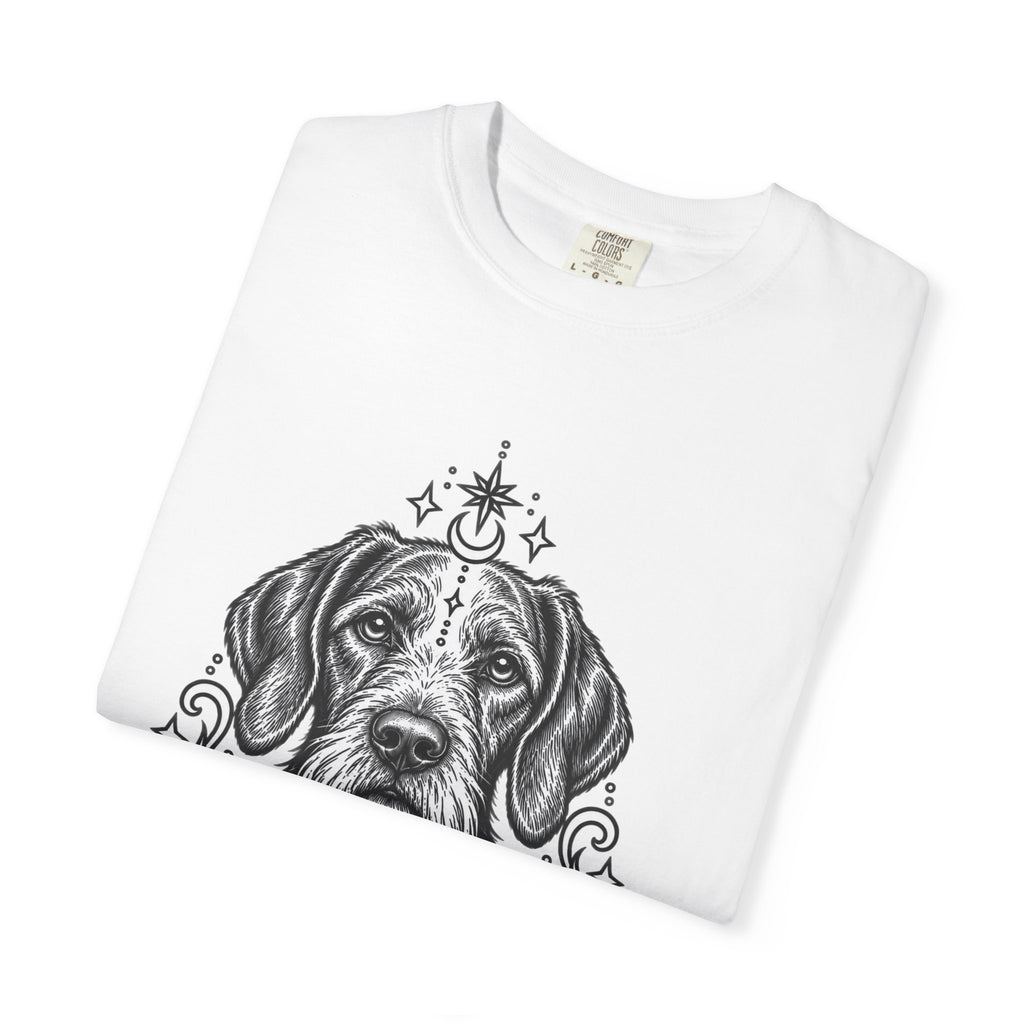 Mystical Wiredhaired Vizsla Line Art T-Shirt — Minimal Dog Portrait Tee