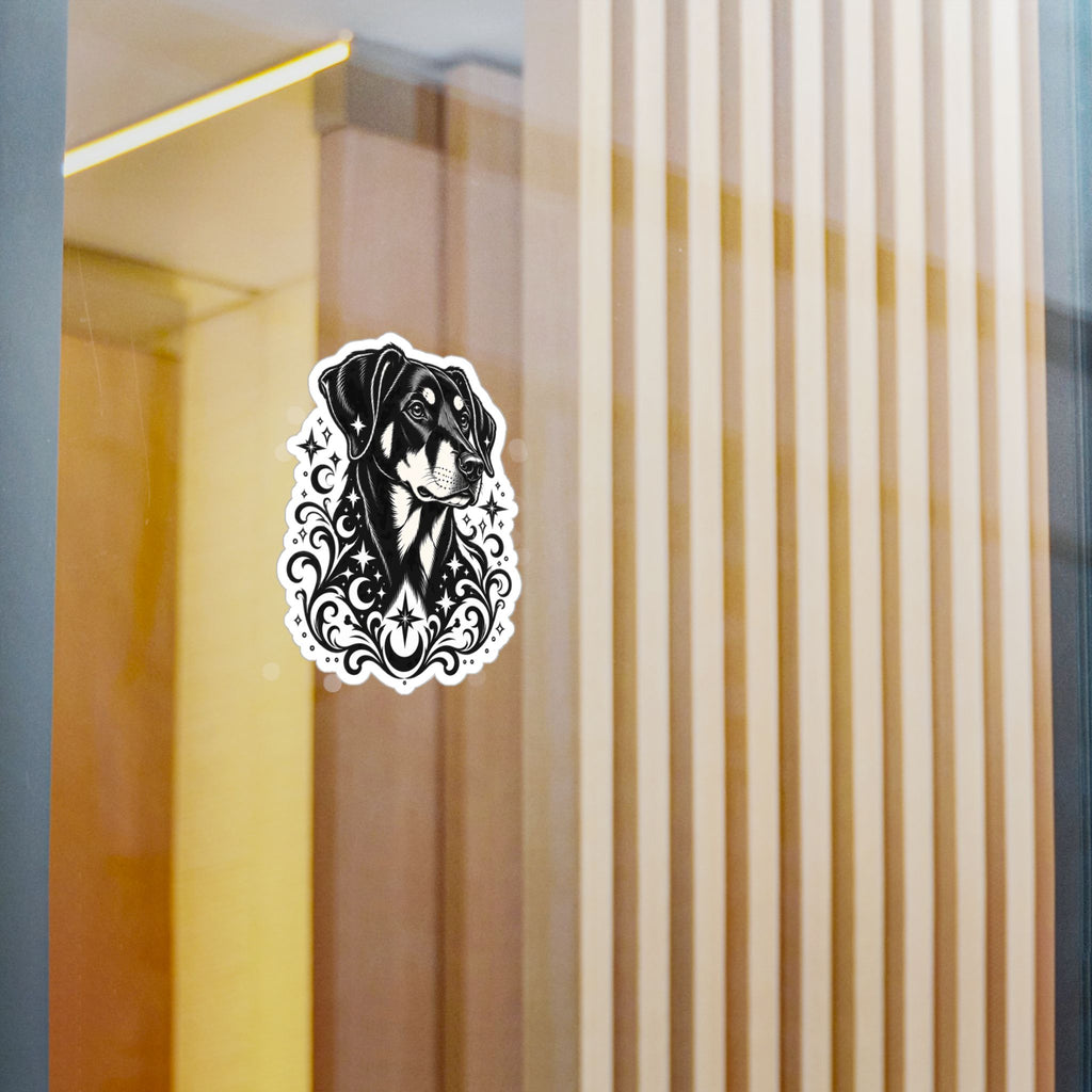 Mystical Beauceron NE FD Line Art Kiss-Cut Vinyl Sticker — Decorative Dog Portrait Decal