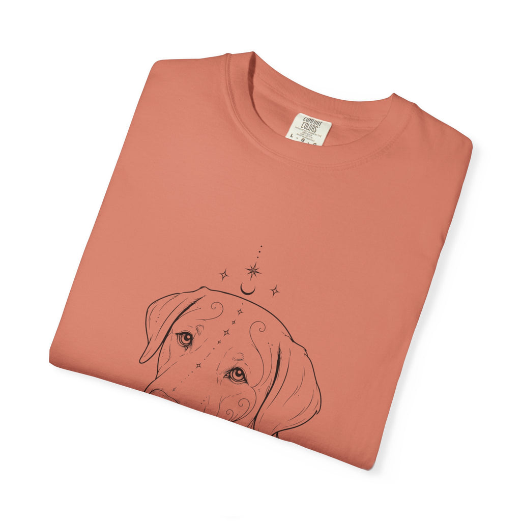 Mystical Labrador Retriever Line Art T-Shirt — Minimal Dog Portrait Tee