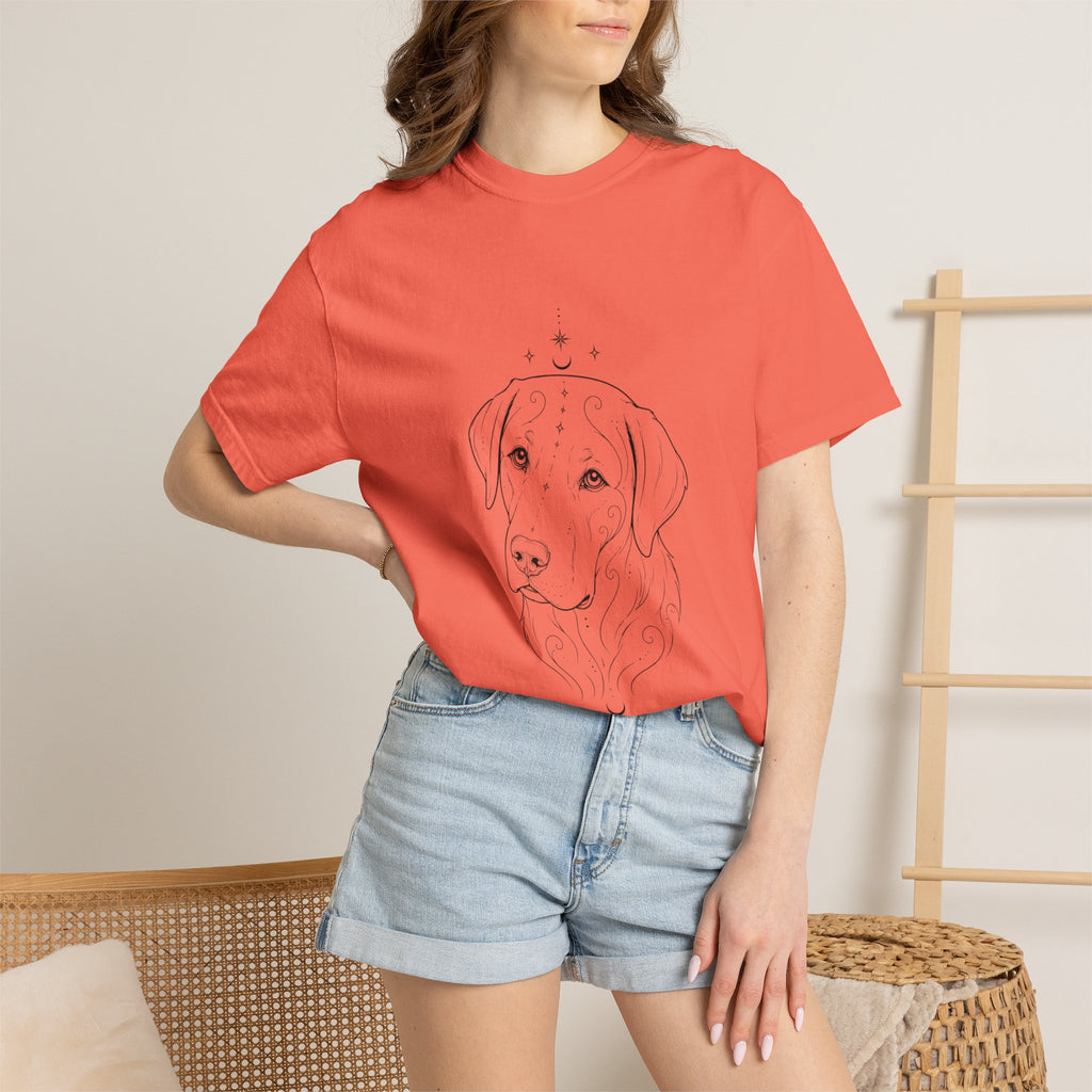 Mystical Labrador Retriever Line Art T-Shirt — Minimal Dog Portrait Tee