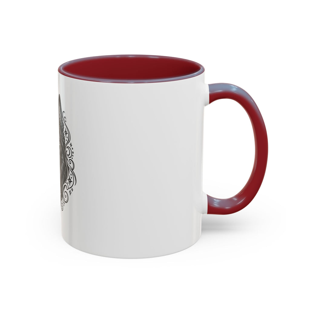 Mystical Schipperke Line Art Accent Coffee Mug – Mystical Dog Portrait 11/15oz