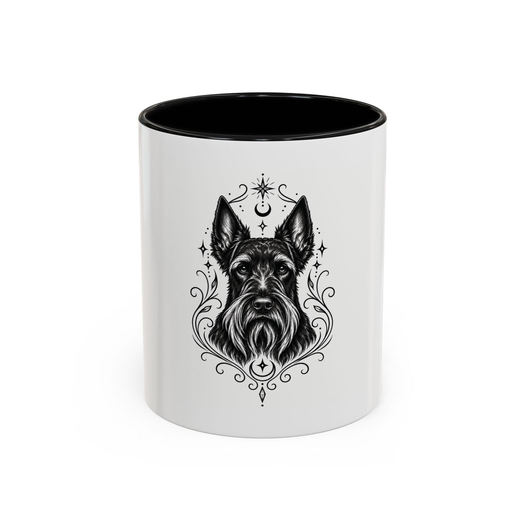 Mystical Scottish Terrier Line Art Accent Coffee Mug – Mystical Dog Portrait 11/15oz