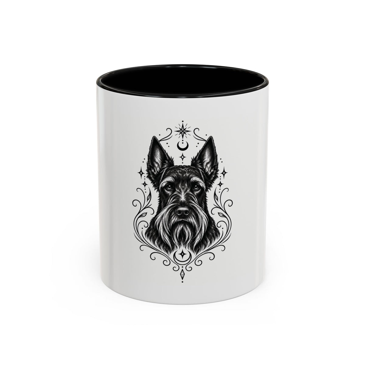 Mystical Scottish Terrier Line Art Accent Coffee Mug – Mystical Dog Portrait 11/15oz