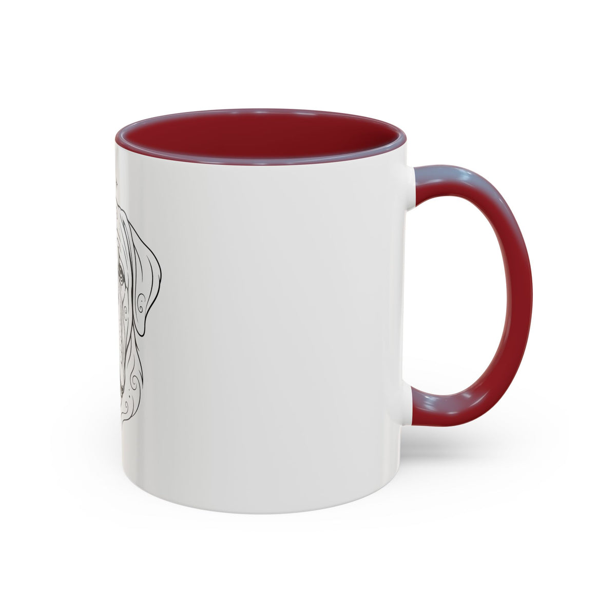 Mystical Mastiff Line Art Accent Coffee Mug – Mystical Dog Portrait 11/15oz