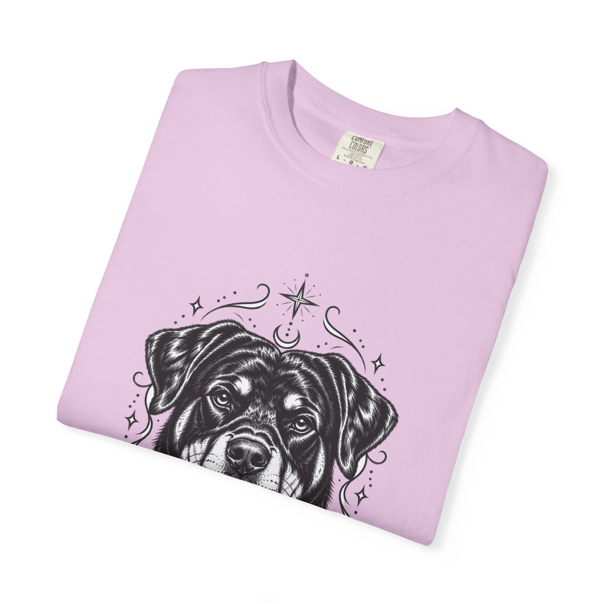 Mystical Rottweiler Line Art T-Shirt — Minimal Dog Portrait Tee