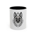 Mystical Belgian Malinois Line Art Accent Coffee Mug – Mystical Dog Portrait 11/15oz