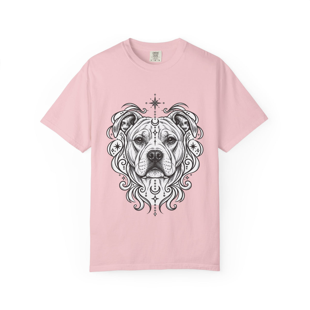 Mystical American Staffordshire Terrier Line Art T-Shirt — Minimal Dog Portrait Tee