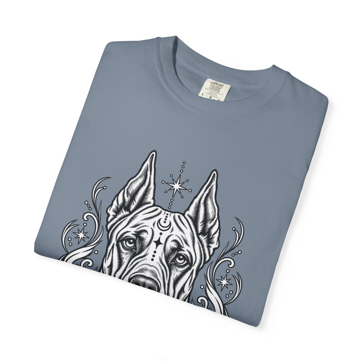 Mystical Great Dane CE Line Art T-Shirt — Minimal Dog Portrait Tee