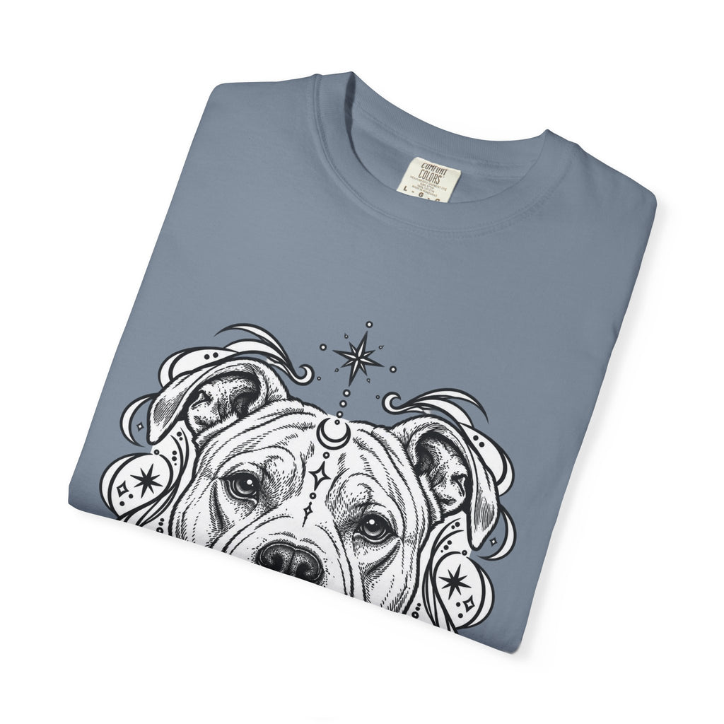 Mystical American Staffordshire Terrier Line Art T-Shirt — Minimal Dog Portrait Tee