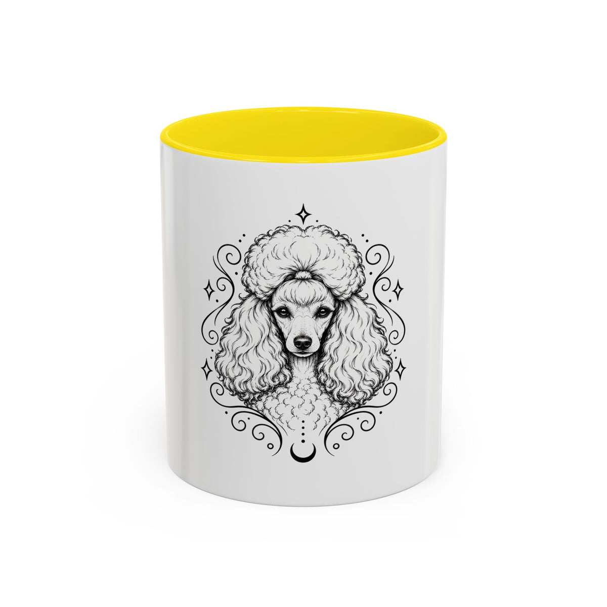 Mystical Toy Poodle Line Art Accent Coffee Mug – Mystical Dog Portrait 11/15oz