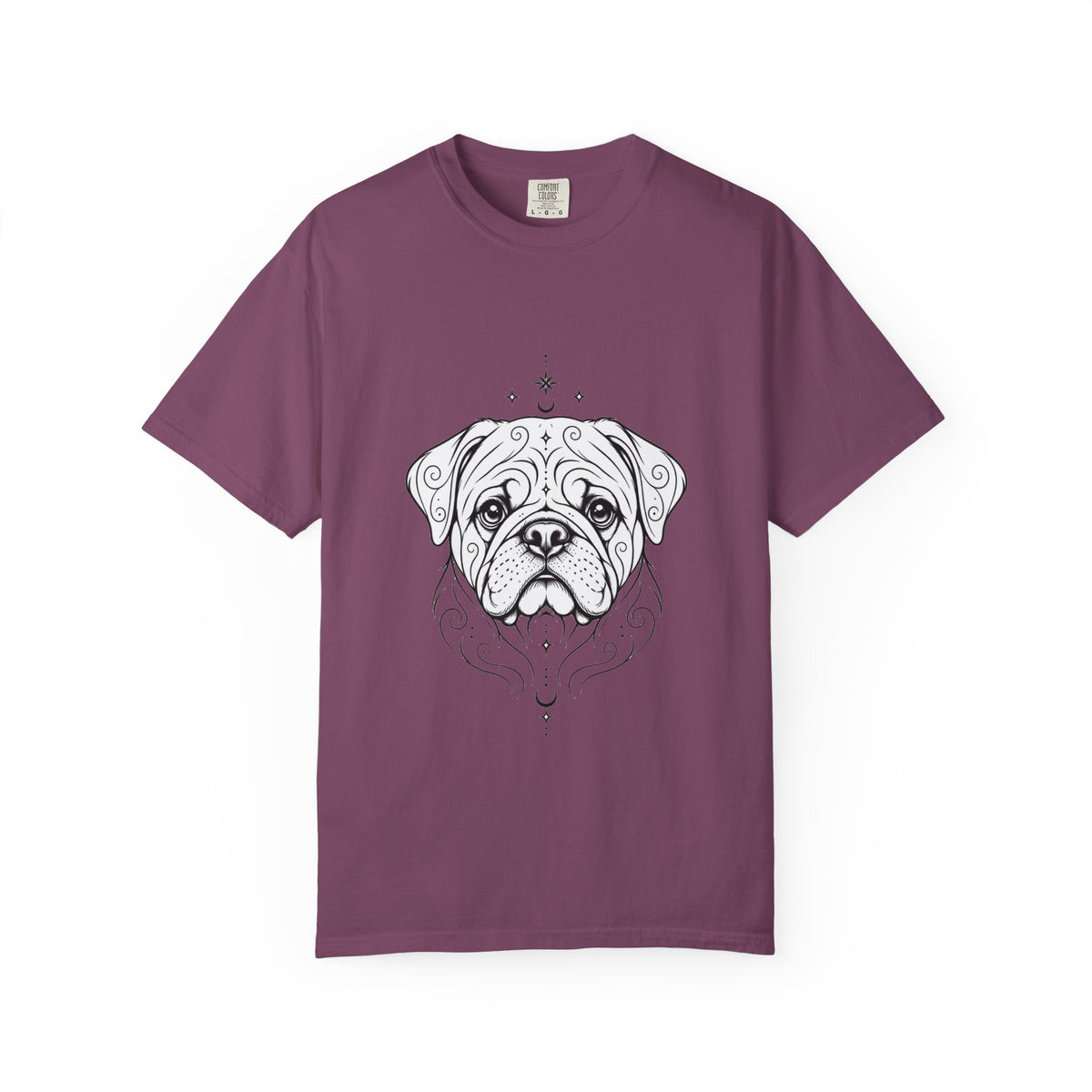 Mystical Pug Line Art T-Shirt — Minimal Dog Portrait Tee