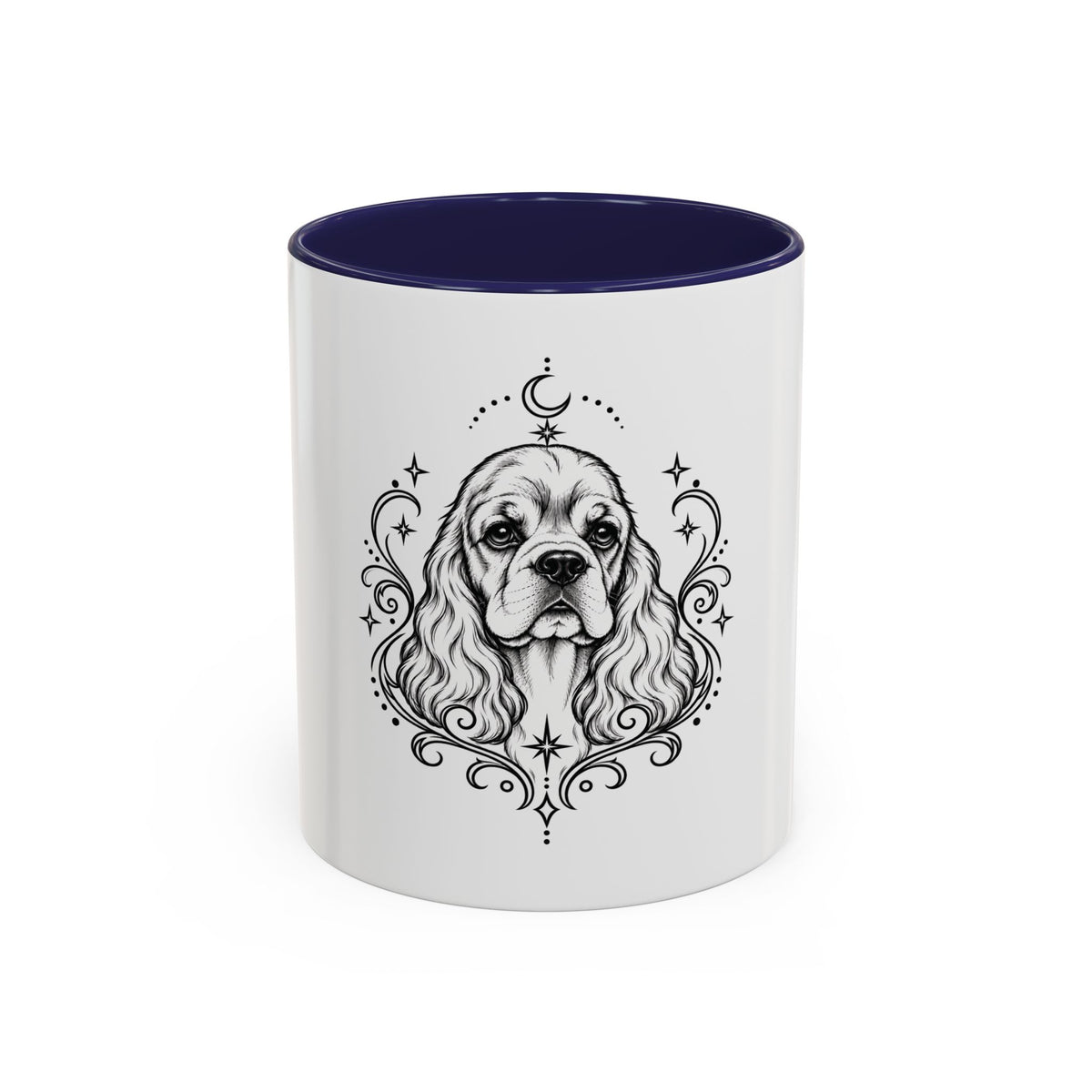 Mystical American Cocker Spaniel Line Art Accent Coffee Mug – Mystical Dog Portrait 11/15oz