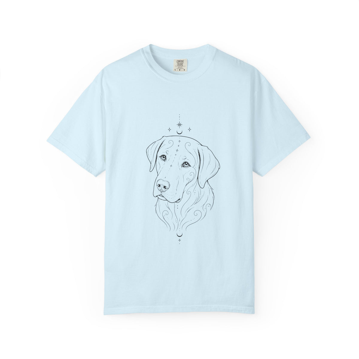 Mystical Labrador Retriever Line Art T-Shirt — Minimal Dog Portrait Tee