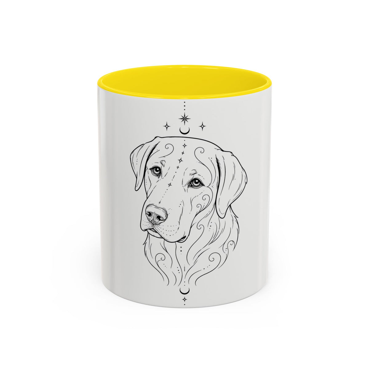 Mystical Labrador Retriever Line Art Accent Coffee Mug – Mystical Dog Portrait 11/15oz