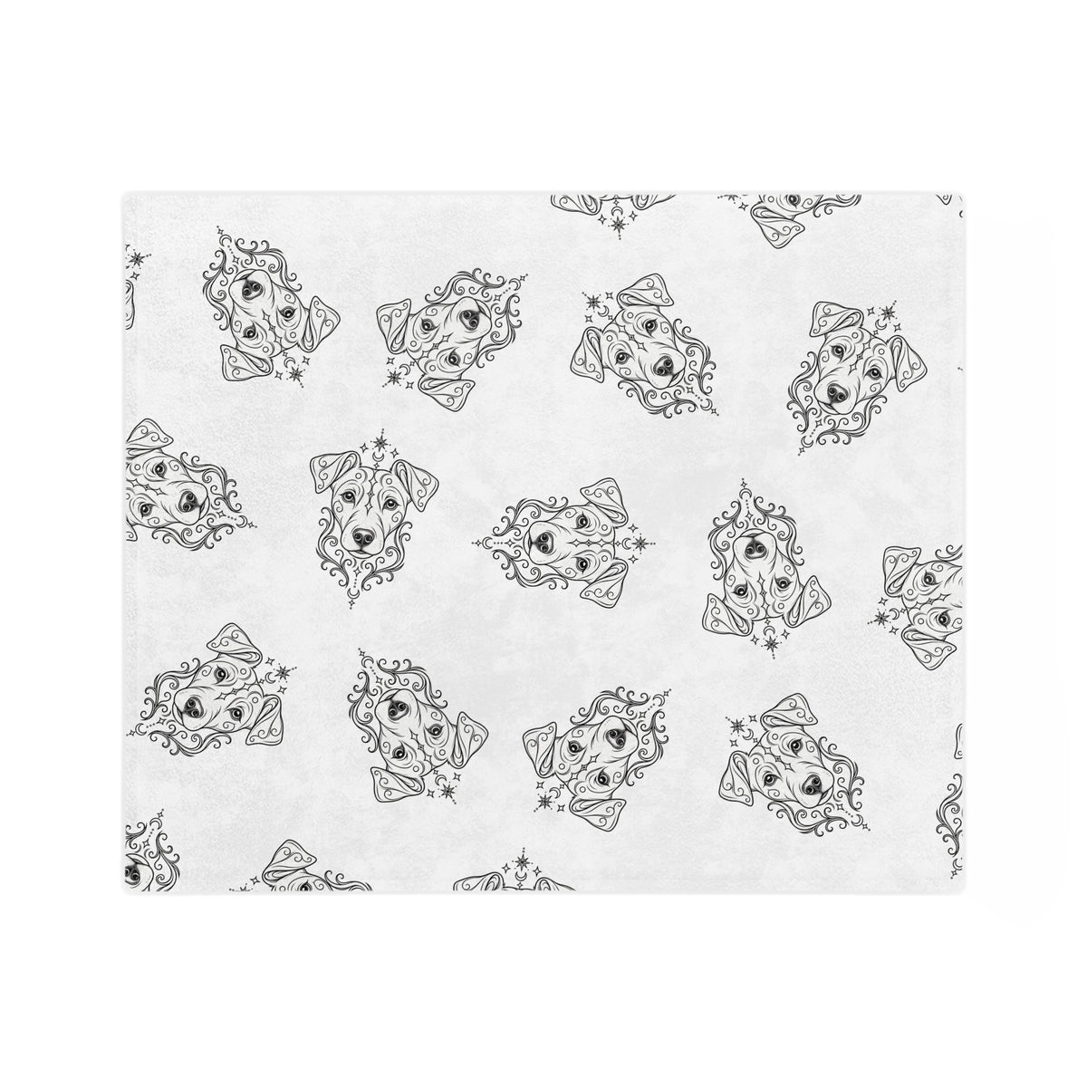Mystical Jack Russell Terrier Minimalist Velveteen Microfiber Blanket — Soft Neutral Pet Portrait Throw