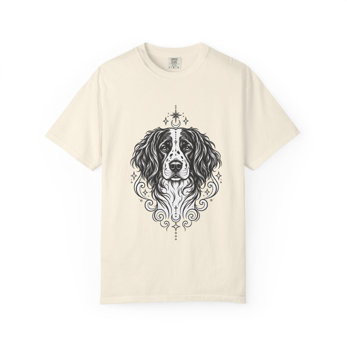 Mystical Stabyhoun Line Art T-Shirt — Minimal Dog Portrait Tee