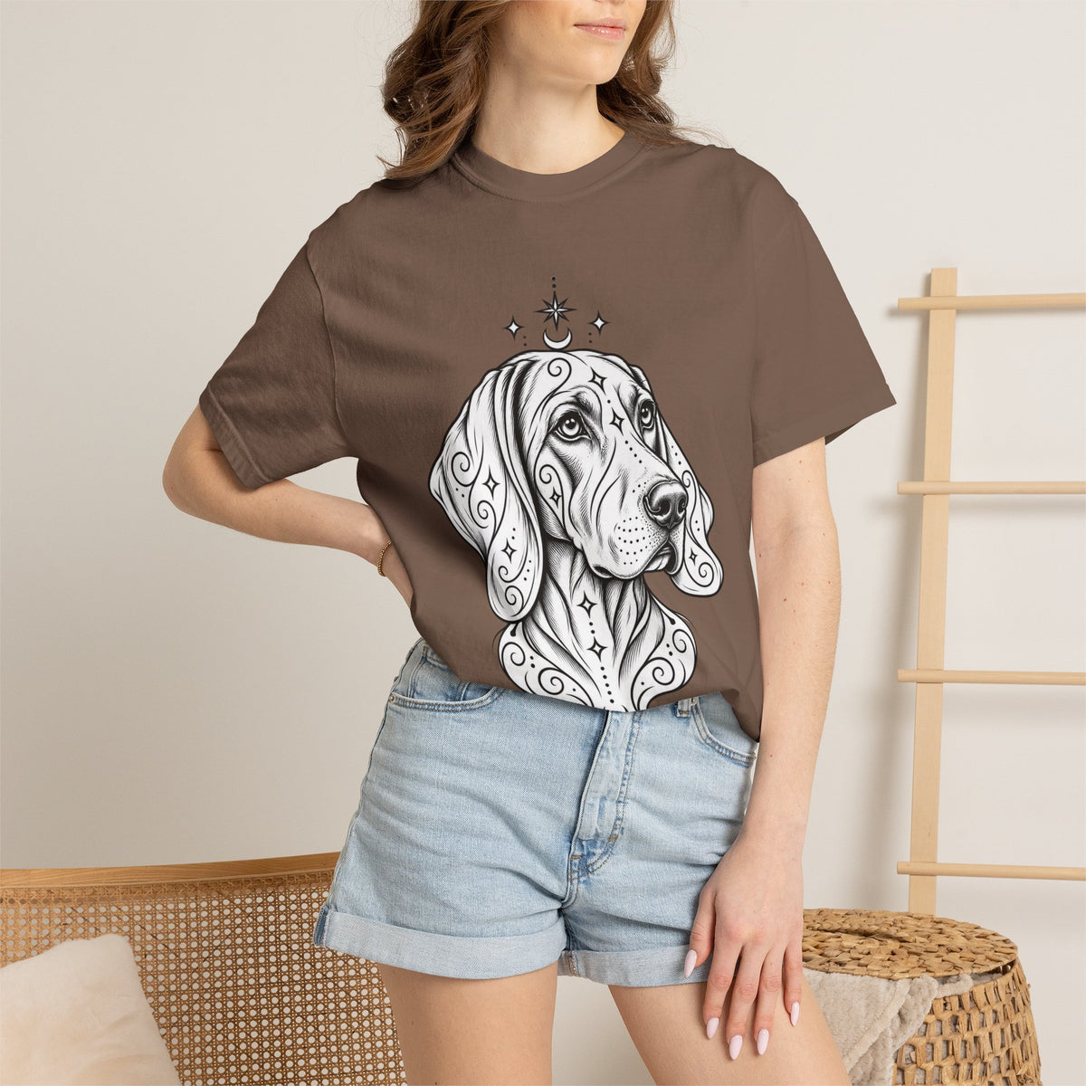 Mystical Weimaraner Line Art T-Shirt — Minimal Dog Portrait Tee