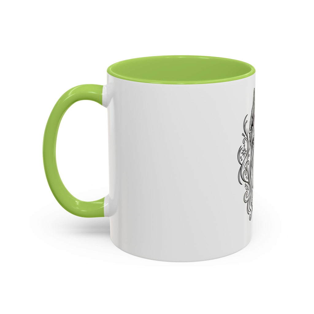 Mystical Great Dane CE Line Art Accent Coffee Mug – Mystical Dog Portrait 11/15oz