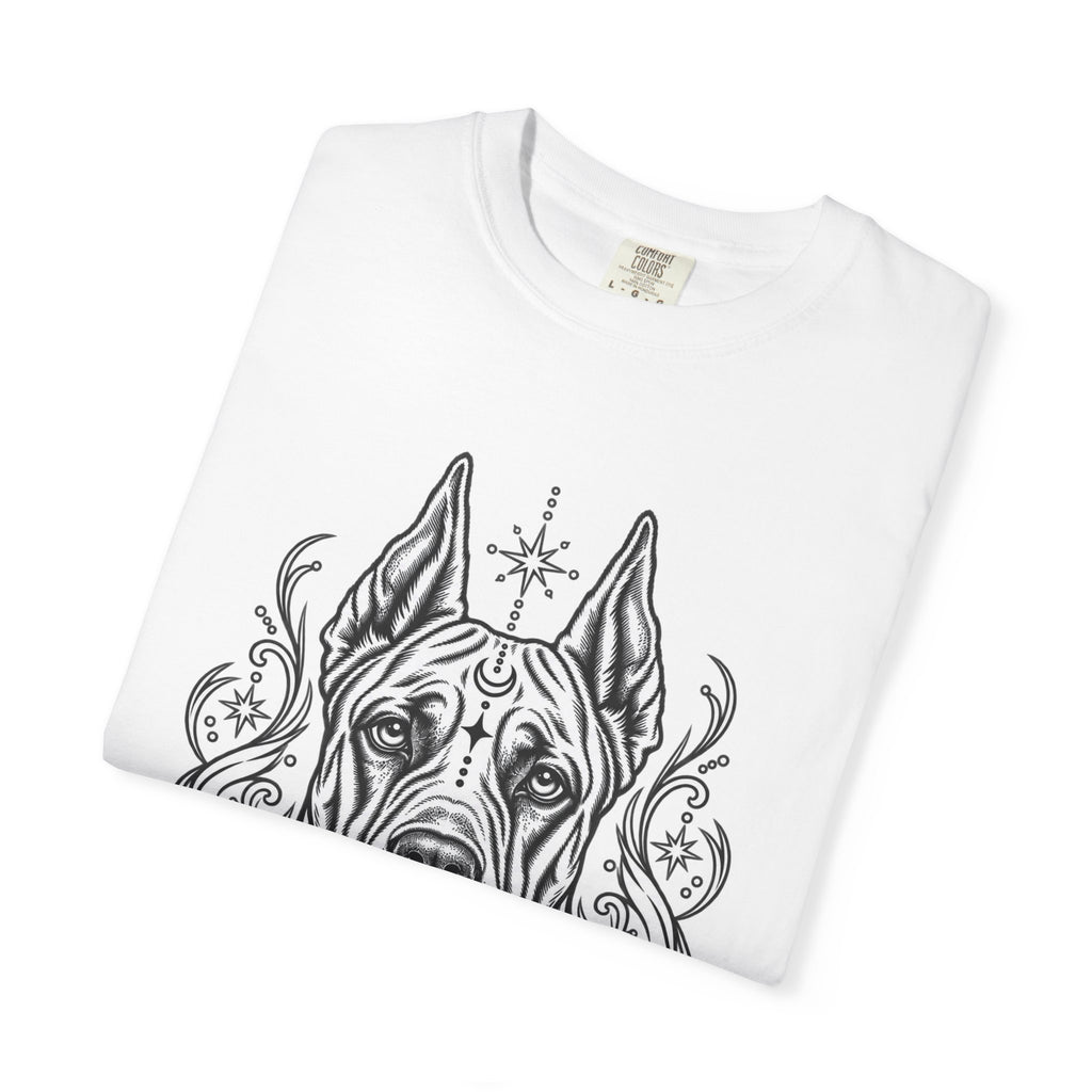 Mystical Great Dane CE Line Art T-Shirt — Minimal Dog Portrait Tee