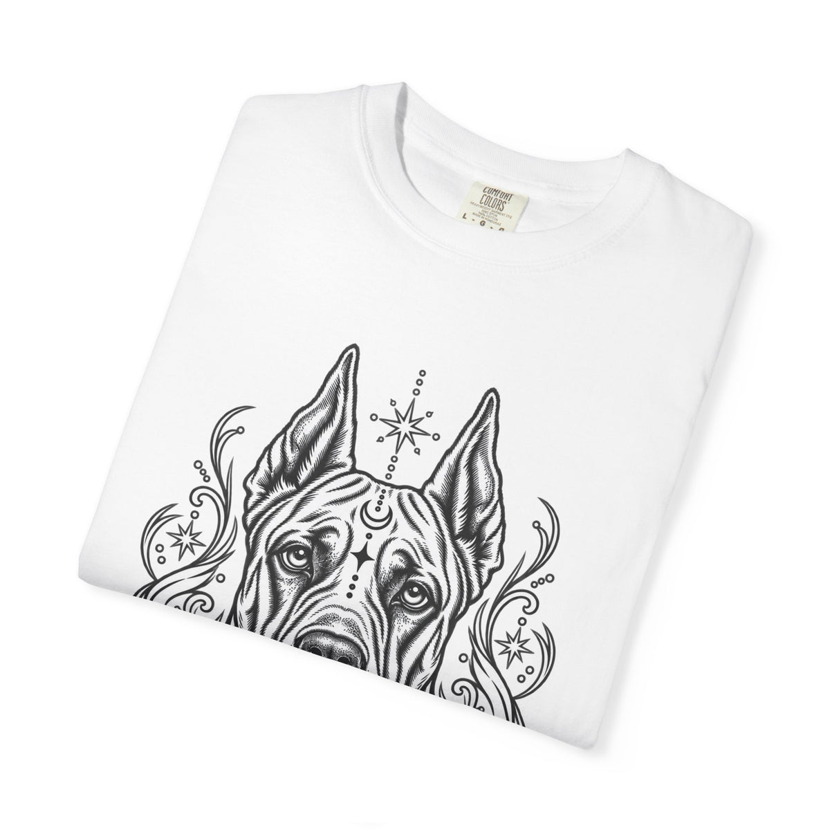 Mystical Great Dane CE Line Art T-Shirt — Minimal Dog Portrait Tee