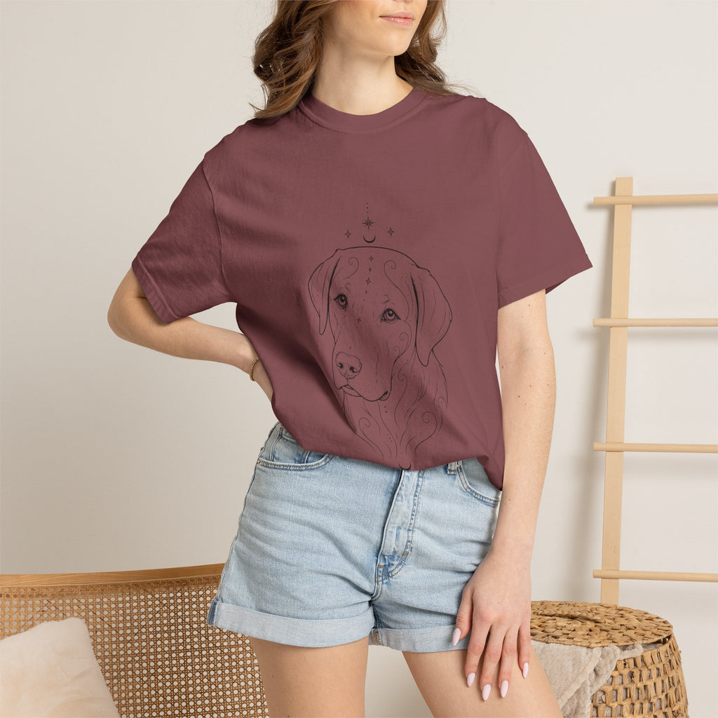 Mystical Labrador Retriever Line Art T-Shirt — Minimal Dog Portrait Tee