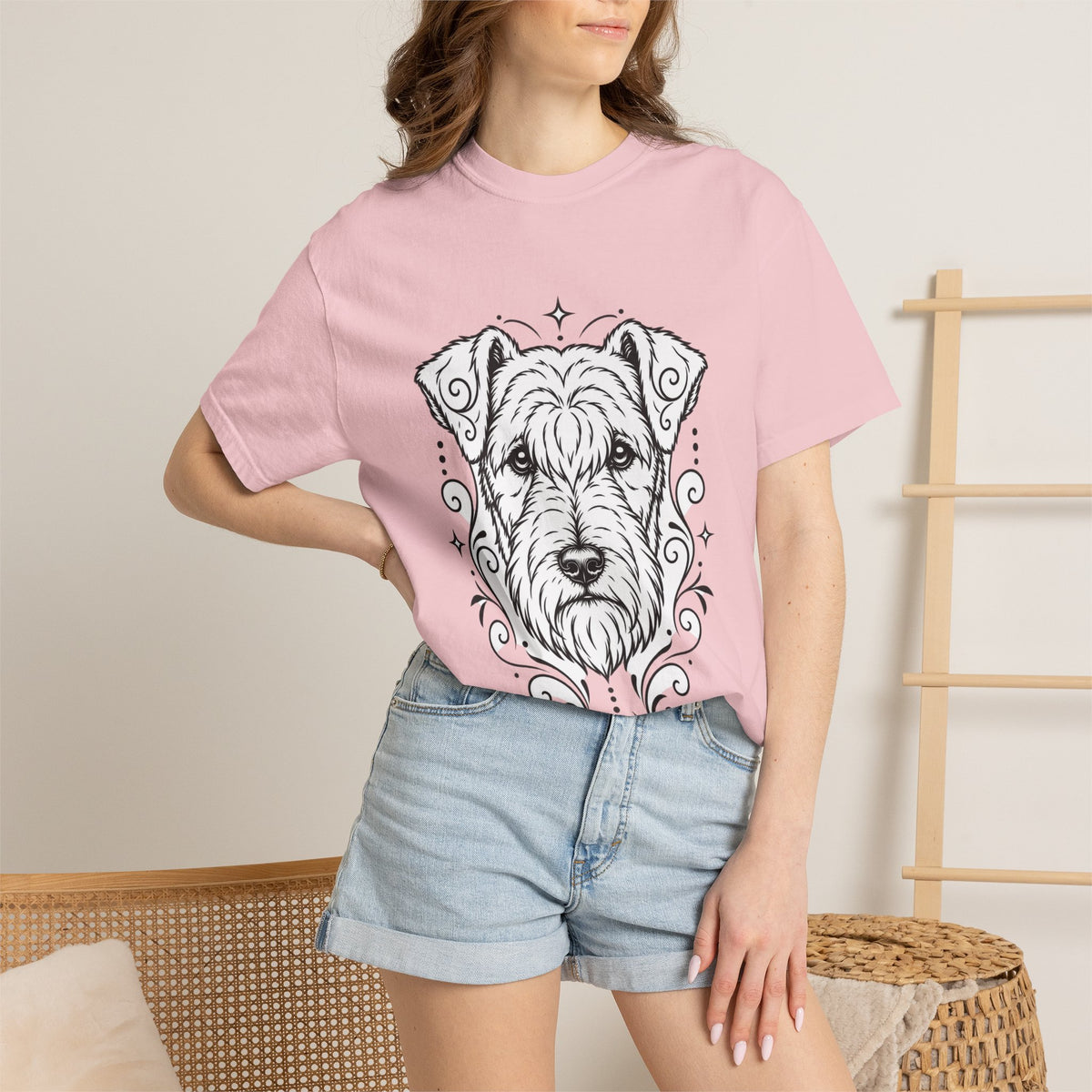 Mystical Lakeland Terrier Line Art T-Shirt — Minimal Dog Portrait Tee