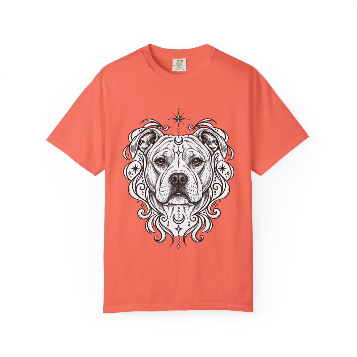 Mystical American Staffordshire Terrier Line Art T-Shirt — Minimal Dog Portrait Tee