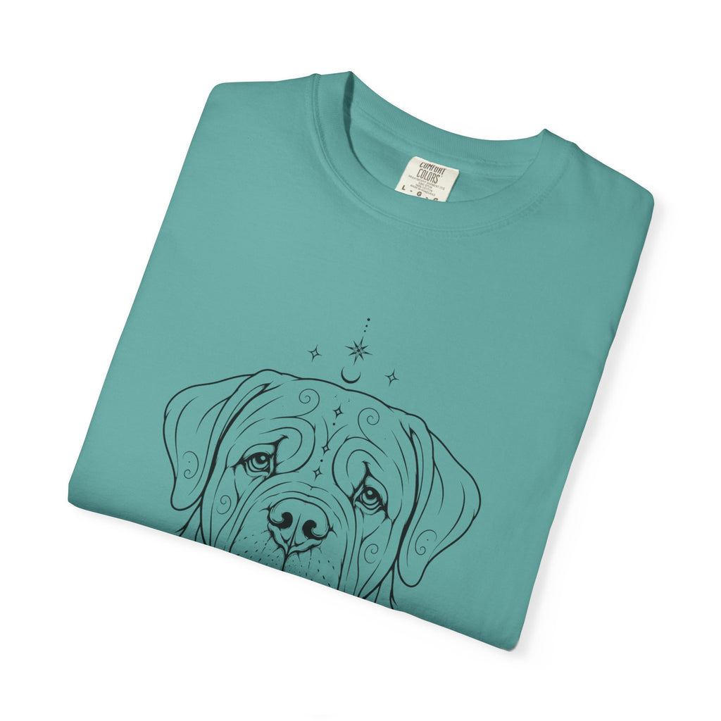 Mystical Mastiff Line Art T‑Shirt — Minimal Dog Portrait Tee