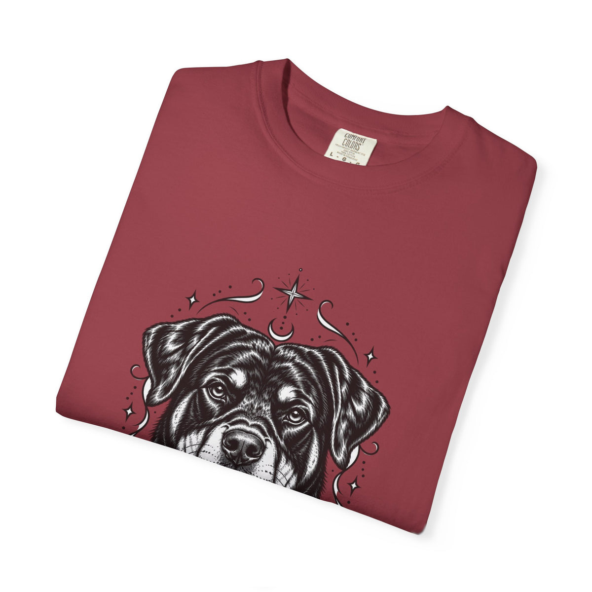 Mystical Rottweiler Line Art T-Shirt — Minimal Dog Portrait Tee