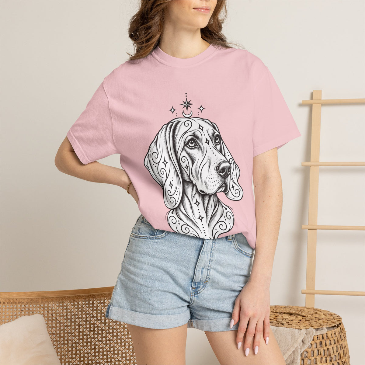 Mystical Weimaraner Line Art T-Shirt — Minimal Dog Portrait Tee