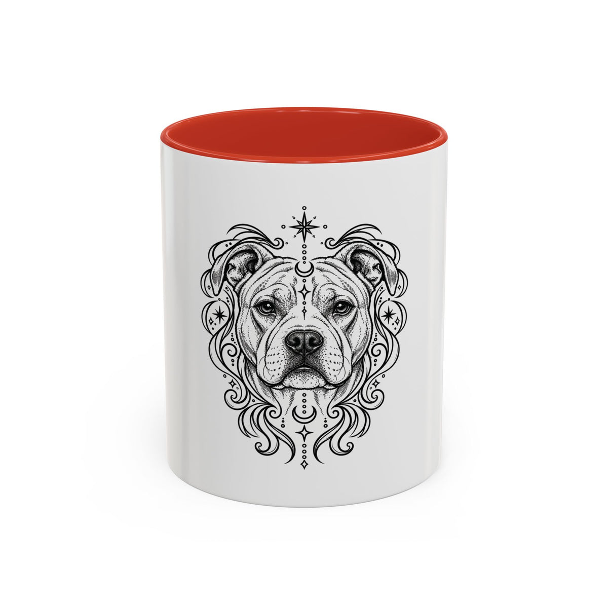 Mystical American Staffordshire Terrier Line Art Accent Coffee Mug – Mystical Dog Portrait 11/15oz