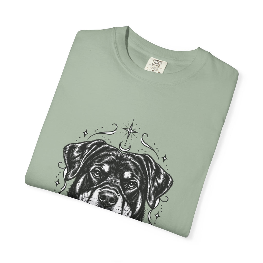 Mystical Rottweiler Line Art T-Shirt — Minimal Dog Portrait Tee