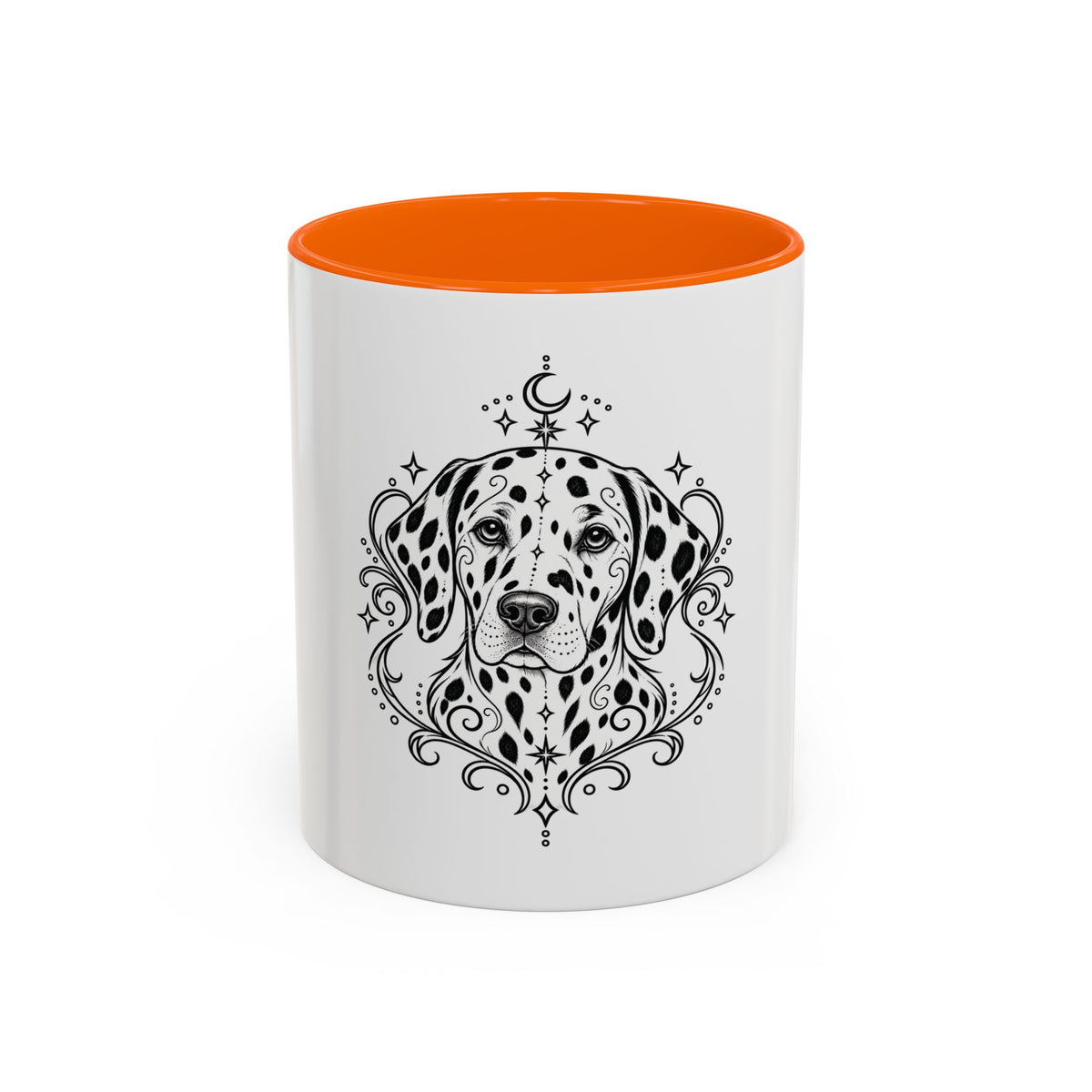 Mystical Dalmatian Line Art Accent Coffee Mug – Mystical Dog Portrait 11/15oz