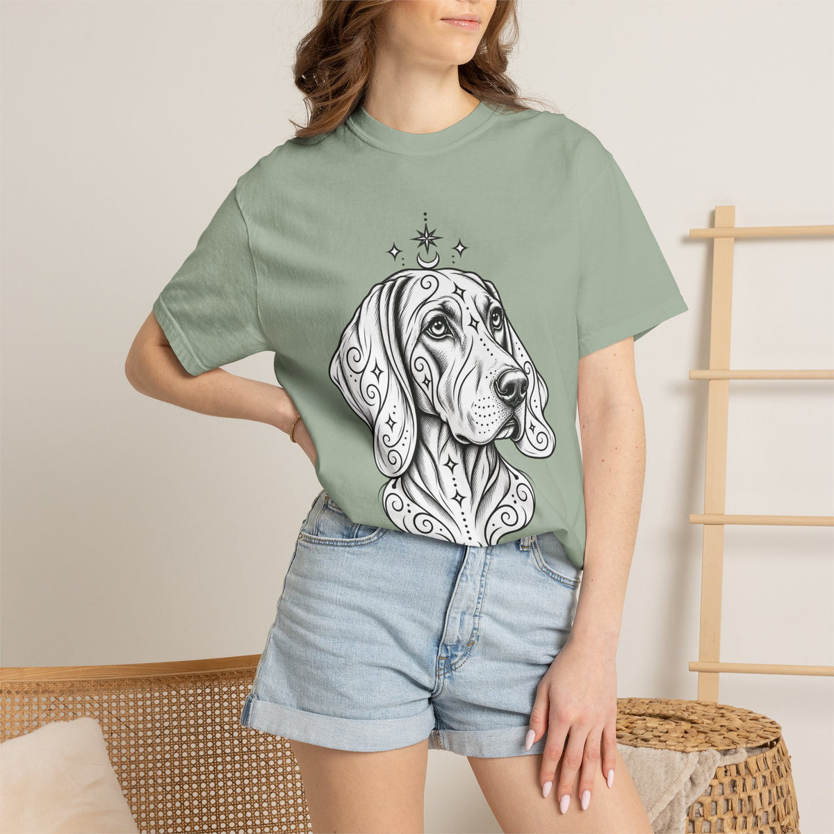 Mystical Weimaraner Line Art T-Shirt — Minimal Dog Portrait Tee