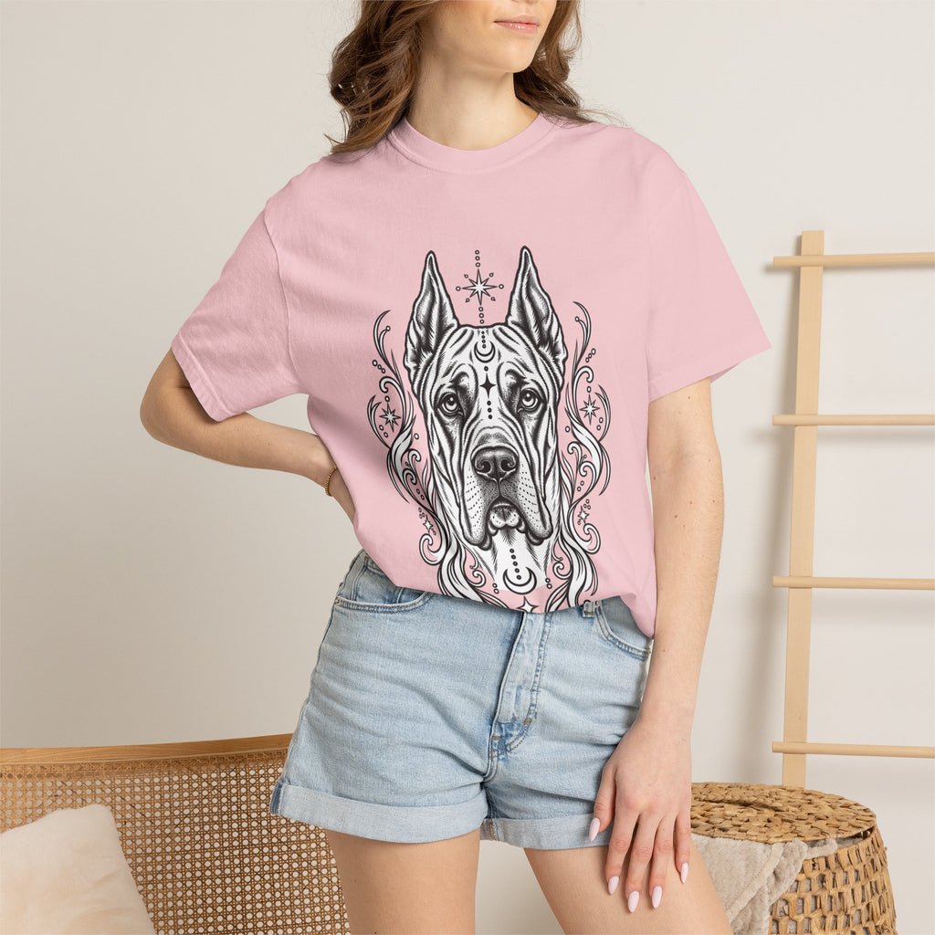 Mystical Great Dane CE Line Art T-Shirt — Minimal Dog Portrait Tee