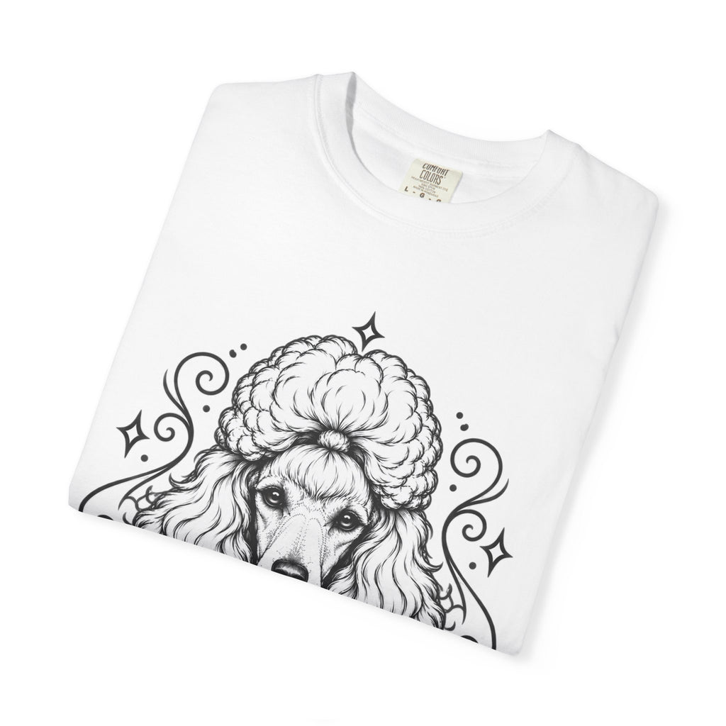 Mystical Miniature Poodle Line Art T-Shirt — Minimal Dog Portrait Tee