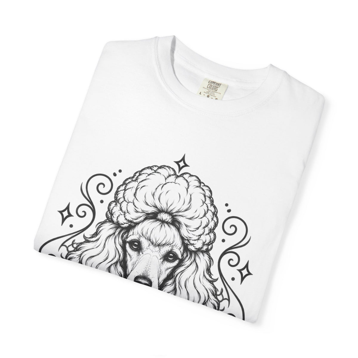 Mystical Miniature Poodle Line Art T-Shirt — Minimal Dog Portrait Tee
