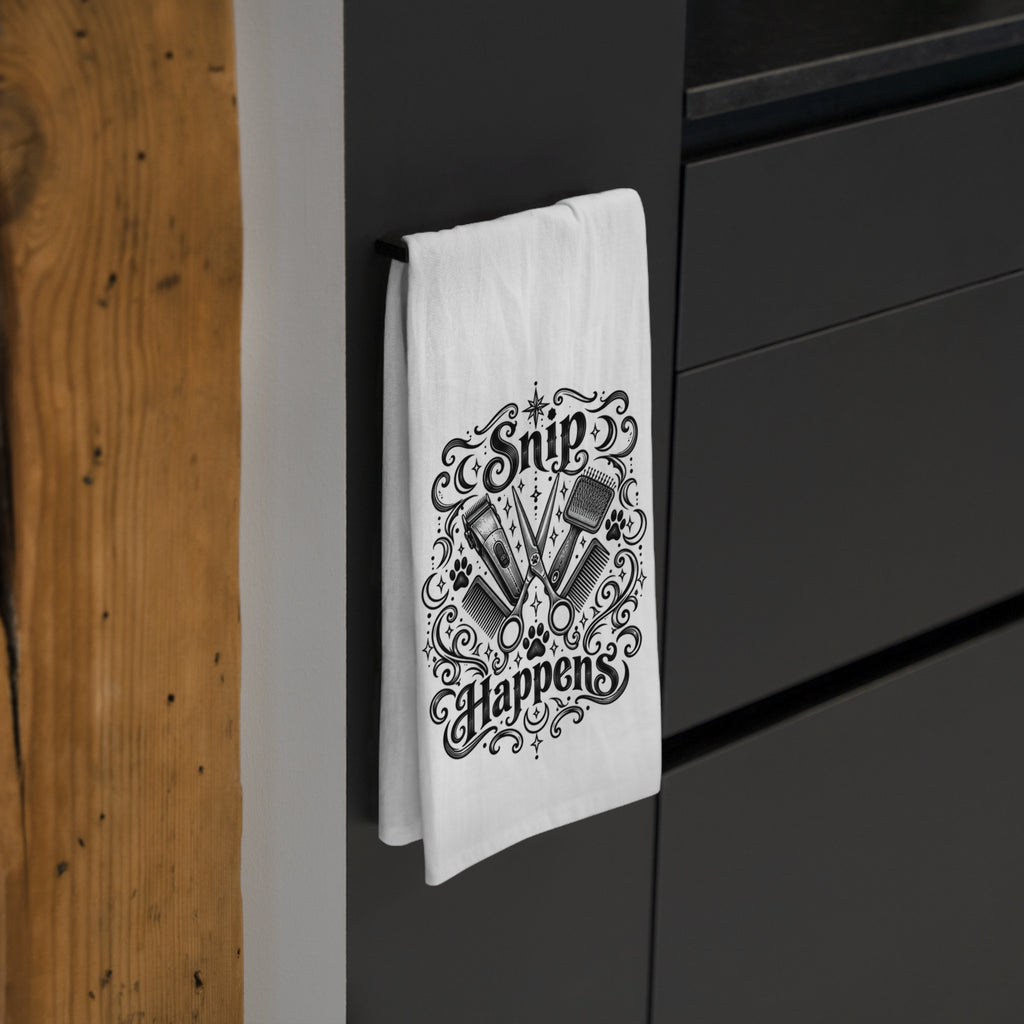 Mystical Snip Happens Tea Towel — Funny Pet Grooming Kitchen Towel