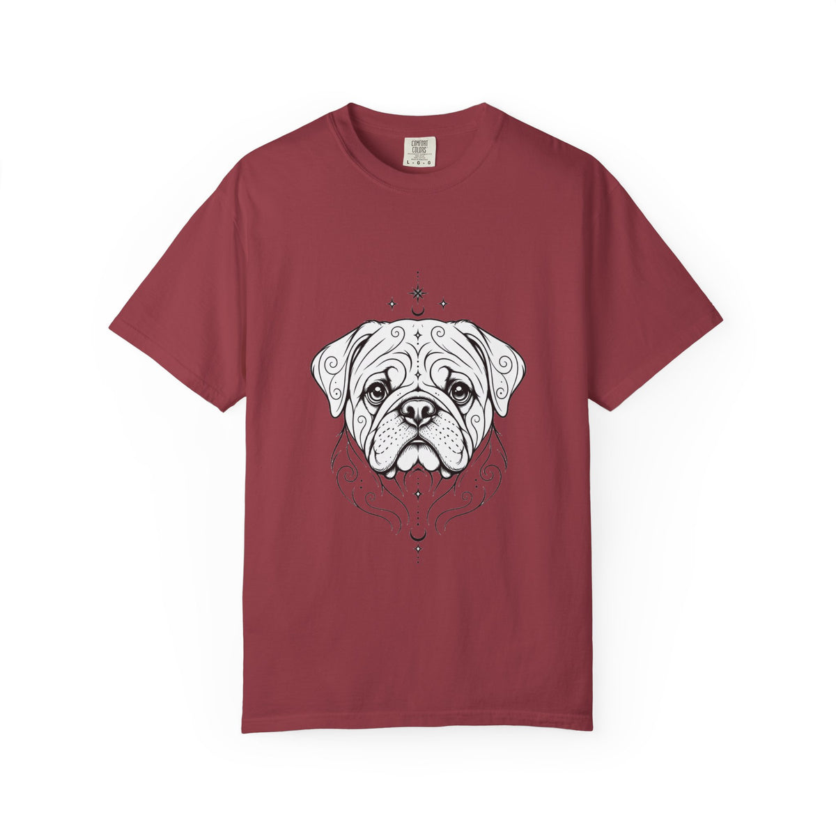 Mystical Pug Line Art T-Shirt — Minimal Dog Portrait Tee