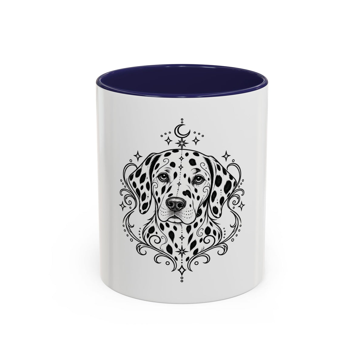 Mystical Dalmatian Line Art Accent Coffee Mug – Mystical Dog Portrait 11/15oz