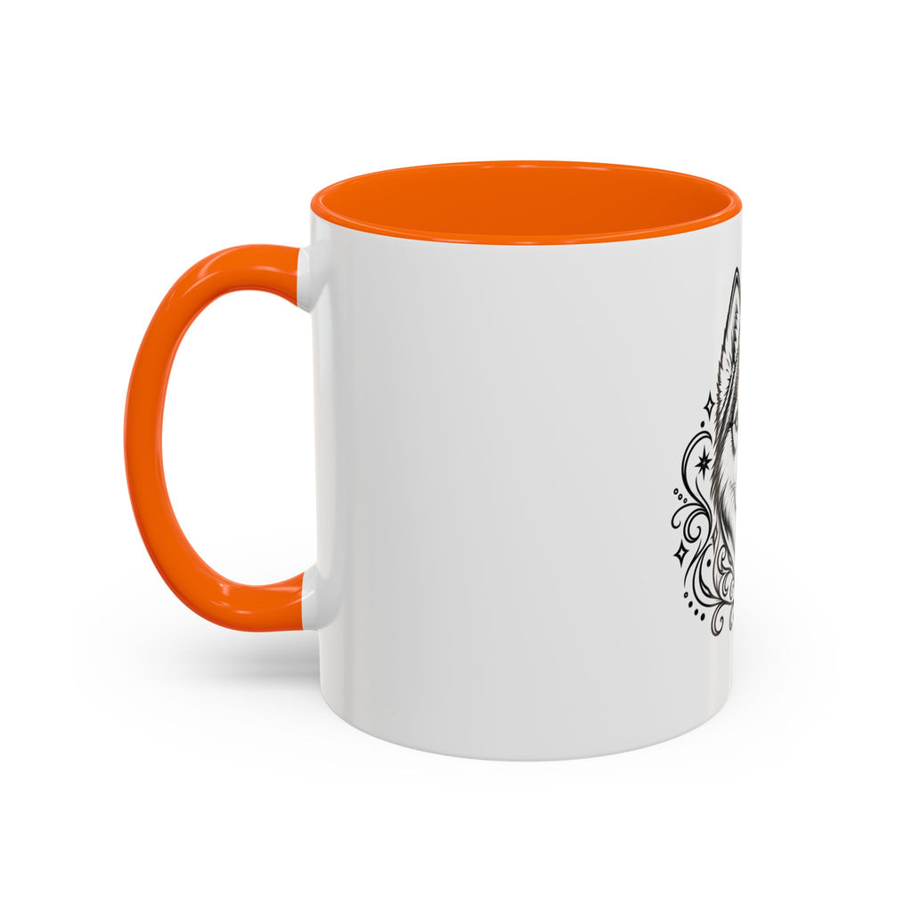 Mystical Siberian Husky Line Art Accent Coffee Mug – Mystical Dog Portrait 11/15oz