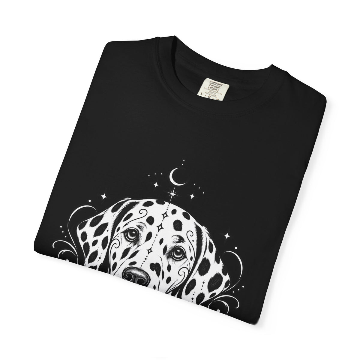 Mystical Dalmatian Line Art T-Shirt — Minimal Dog Portrait Tee