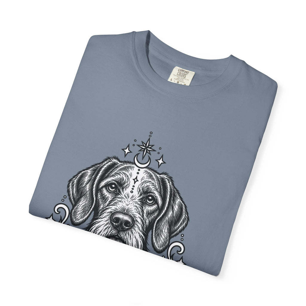 Mystical Wiredhaired Vizsla Line Art T-Shirt — Minimal Dog Portrait Tee