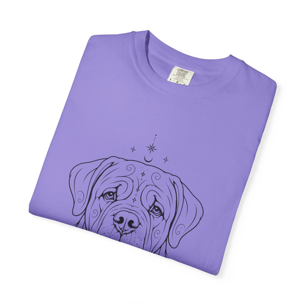 Mystical Mastiff Line Art T‑Shirt — Minimal Dog Portrait Tee