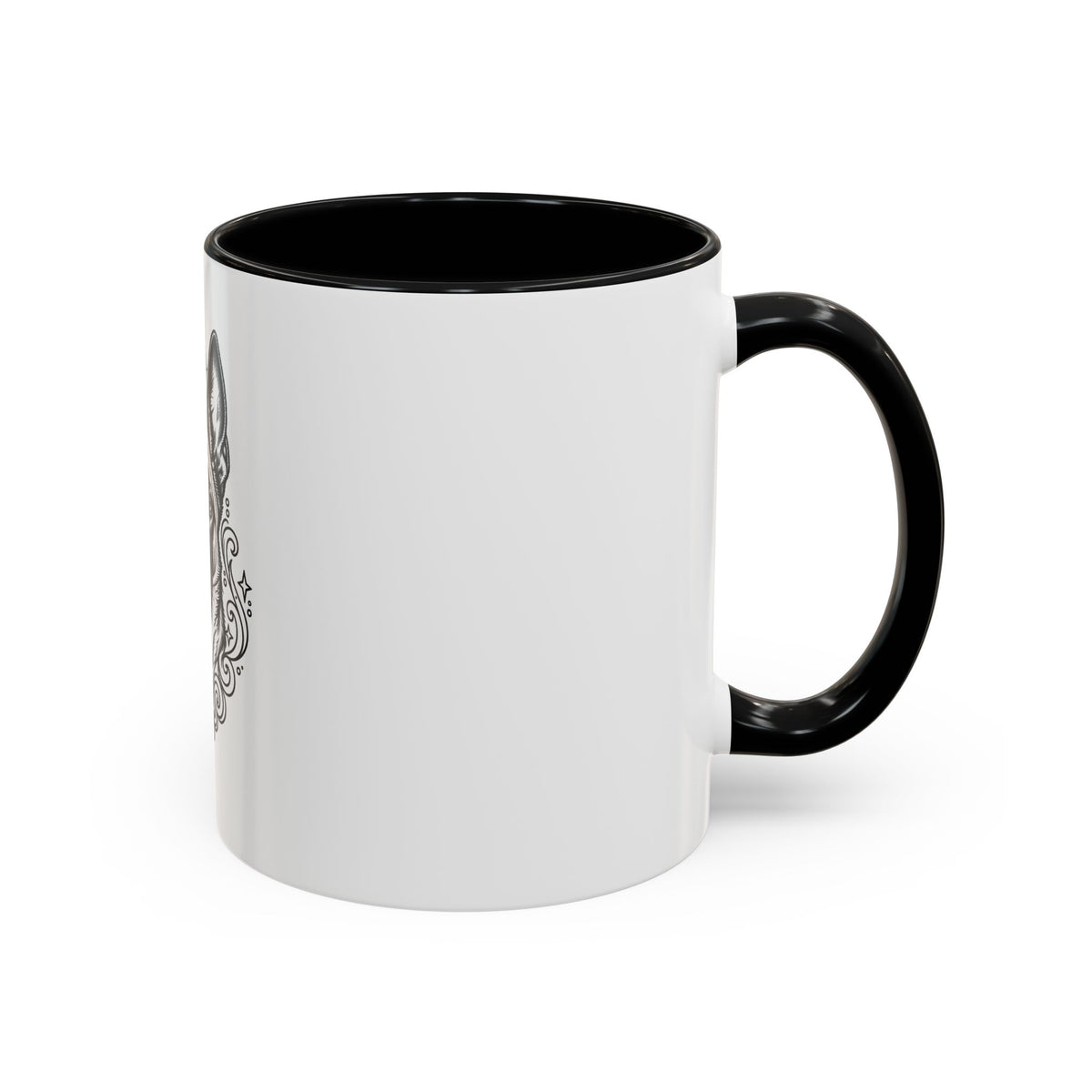 Mystical Belgian Malinois Line Art Accent Coffee Mug – Mystical Dog Portrait 11/15oz